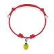 Cotton Cord Bracelet with Lemon Charm in Sterling Silver and Enamel