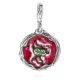 Pizza Charm in Sterling Silver and Enamel