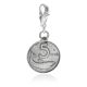 5 Lire Dolphin Coin Charm in Sterling Silver
