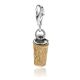 Cork Stopper Charm in Sterling Silver and Enamel