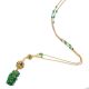 Stylish Necklace with green agate 