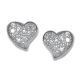Earrings in the lobe at heart shape with zircons