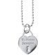 Long necklace in steel with a pendant in the heart and engraved message 