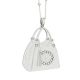 Necklace with shopping bag pendant rhodium plated and Swarovski