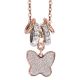 Plated necklace pink gold and pendant glitterato butterfly