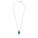 Boule Necklace 45cm with Miraculous Madonna Charm in Sterling Silver and Turquoise Enamel