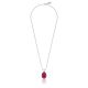 Boule Necklace 45cm with Miraculous Madonna Charm in Sterling Silver and Pink Enamel