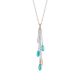 Necklace bicolor avette of zircons and Swarovski light turquoise