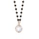 
Rosé necklace with black crystals and crystal pendant