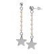 
Earrings with beige crystals and final star