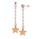 
Earrings with pink milk crystals and final star