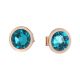 Earrings in the lobe with Swarovski crystal blue zircon