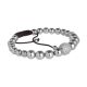 Bracelet with rhodium-plated boules and central ball zircons