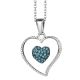 Necklace with heart pendant and rhinestones blue Montana