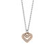 
Necklace with pink heart and rhinestone pav