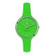 Watch lady in anallergic silicone green and silver ring