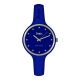 Watch lady in silicone anallergic electric blue, silver ring and indexes in Swarovski