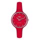 Watch lady in anallergic silicone red, silver ring and indexes in Swarovski