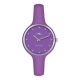 Watch lady in silicone anallergic violet, silver ring and indexes in Swarovski