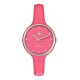 Watch lady in silicone anallergic strawberry-colored, silver ring and indexes in Swarovski