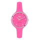 Watch lady in silicone anallergic fuchsia, silver ring and indexes in Swarovski