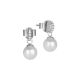 Earrings in the lobe with pearl pendant and zircons