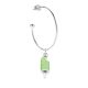 Large Hoop Single Earring with Mint Popsicle Charm in Sterling Silver and Enamel