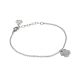 
Rhodium plated bracelet with a rosé pendant and rhinestones