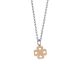 
Necklace with perforated and rosé four-leaf clover