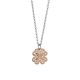 
Necklace with pink four-leaf clover and strass