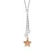 
Necklace with sprig pendant, Swarovski pearls and pink star