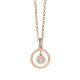 Pink necklace with internal boule and zircons