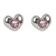 Earrings in the lobe with heart and Swarovski Crystal