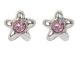 Earrings in the lobe with star and Swarovski Crystal Pink