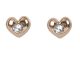 Earrings in the lobe gold plated pink with heart and Swarovski