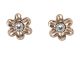 Earrings in the lobe gold plated pink with flower and Swarovski