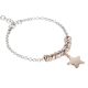 Bracelet bicolor with pendant Star Gold plated pink