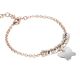 Bracelet bicolor with butterfly pendant rhodium plated