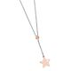 
Necklace with pink perforated pendant