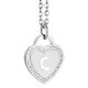 Rhodium plated necklace with heart and letter C perforated