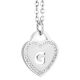 Rhodium plated necklace with heart and letter G perforated