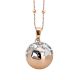 
Rosé necklace with sonorous pendant and rhodium-plated cup decorated with girls