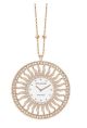 Necklace-clock in bronze plated pink gold with Swarovski