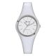 Watch lady in anallergic silicone white and silver ring