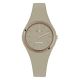 Watch lady in silicone anallergic taupe and pink ring