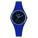 Watch lady in silicone anallergic electric blue and silver ring