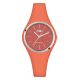 Watch lady in silicone anallergic orange and silver ring