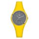 Watch lady in anallergic silicone yellow and silver ring