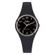 Watch lady in anallergic silicone black, silver ring and indexes rosati