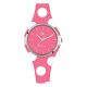 Watch lady in silicone anallergic fuchsia with white polka dots